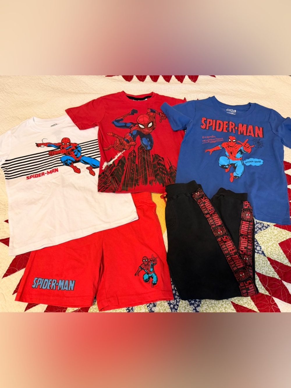 Marvel Spider-Man Tee and Shorts and jogger set